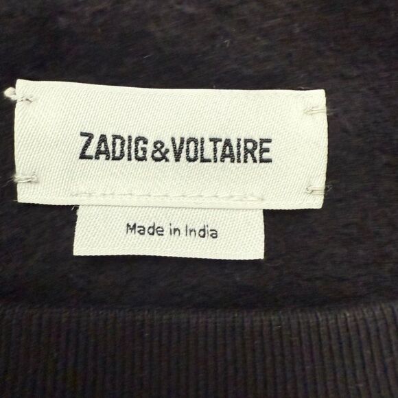 Zadig & Voltaire Black Crewneck Sweatshirt Upper Camo Strass 'Rock' Design Med - Picture 5 of 11
